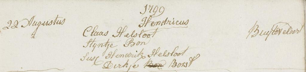 Henricus Helsloot 1799 doopboek