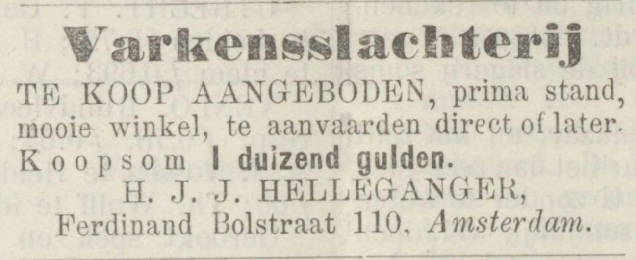 Henricus Johannes Josefus Helleganger 1860 De Slagerscourant; officieel orgaan van den Nederlandschen Slagersbond, jrg 18, 1911, no 38, 21-12-1911