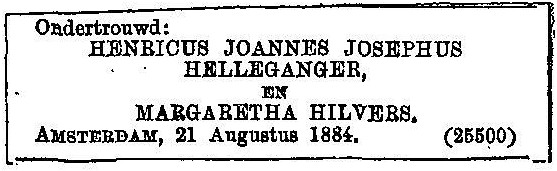 Henricus Johannes Josefus Helleganger 1860 ondertrouwadvertentie