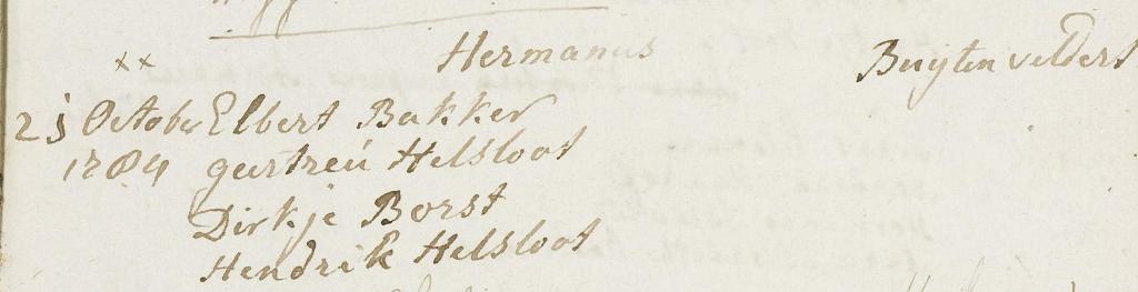 Hermanus Bakker doopboek