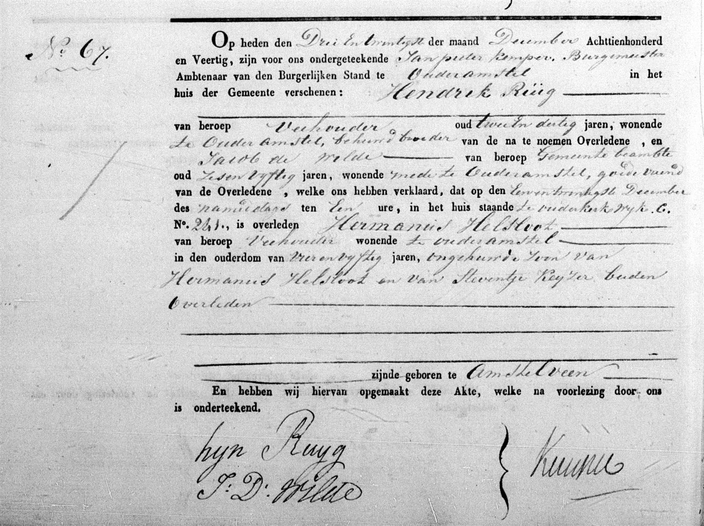 Hermanus Helsloot 10 november 1785 overlijdensakte