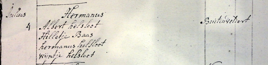 Hermanus Helsloot 1778 doopboek