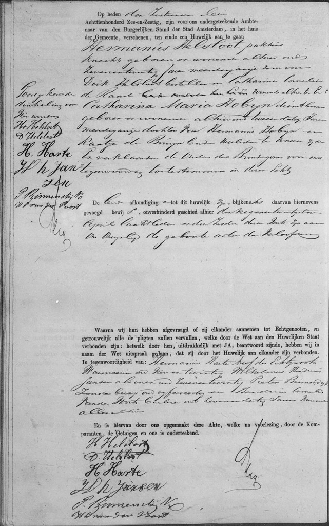Hermanus Helsloot 1839 huwelijksakte