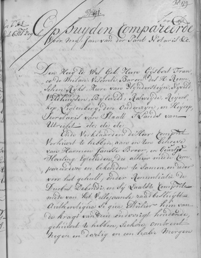 Hermen Janssen Broer huurcontract 1748 I