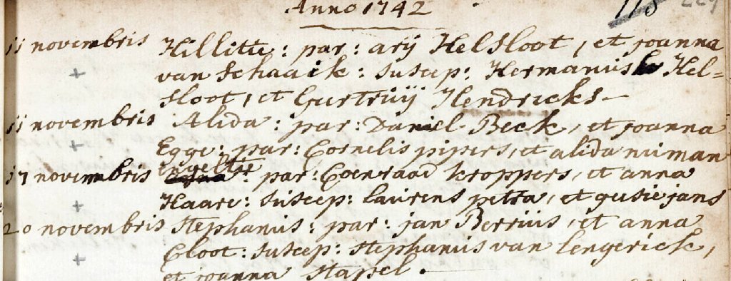 Hillegonda Helsloot 1742 doopakte
