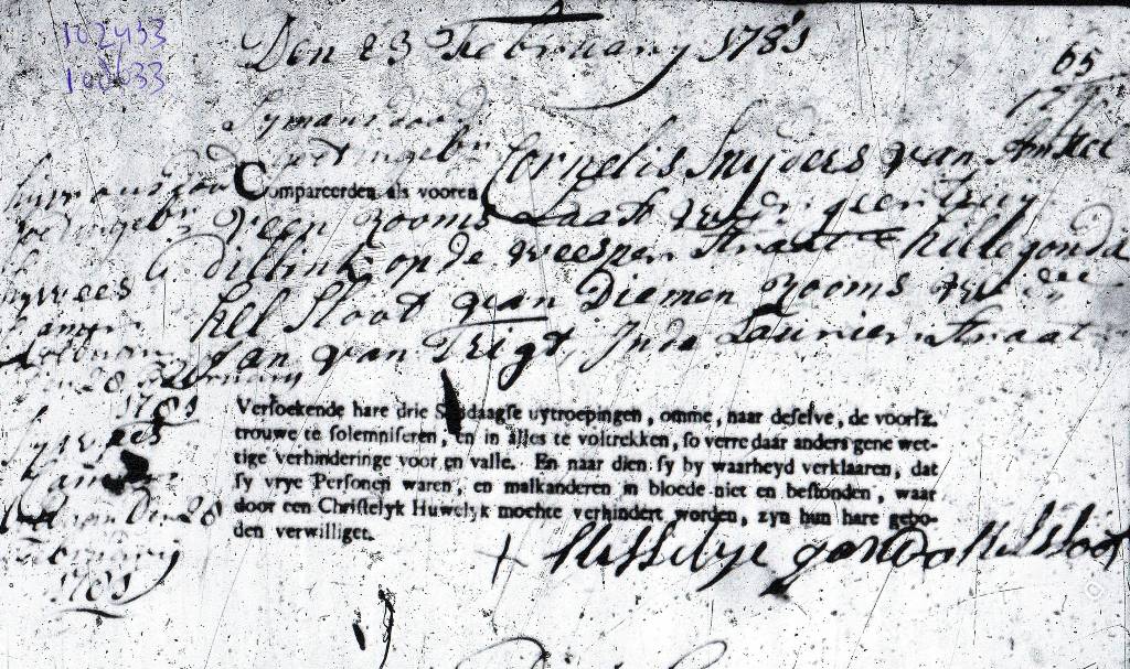 Hillegonda Helsloot 1742 ondertrouwakte 1781