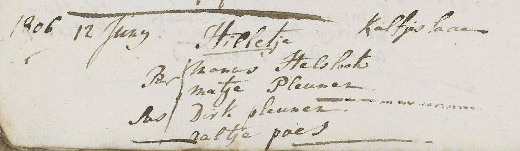 Hillegonda Helsloot 1806 doopboek