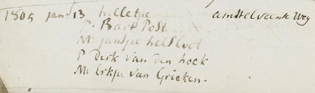 Hilletje Post 1805 doopboek