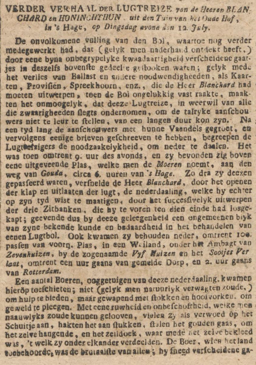 Hollandsche Historische Courant no. 85 van zaterdag 16 juli 1785 I