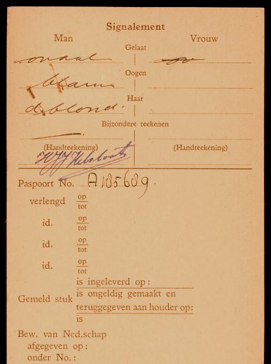 Hubertus Johannes Joseph Helsloot 1902 paspoort 1943 II