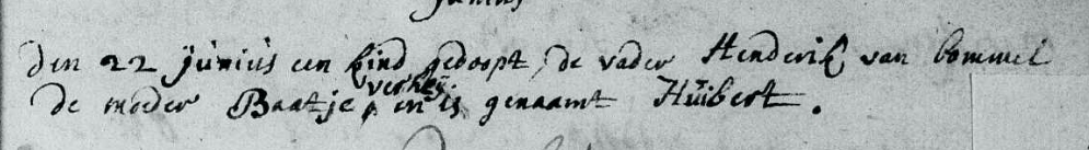Huijbert van Bommel doopboek