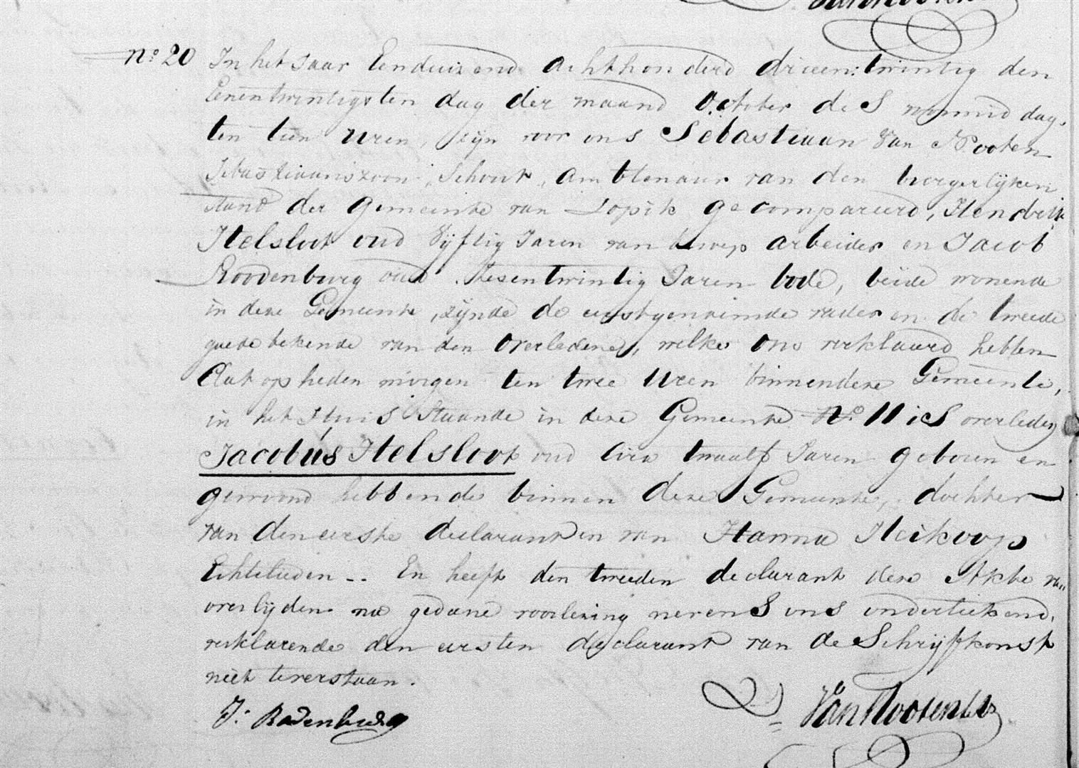 Jacobus Helsloot 1811 overlijdensakte