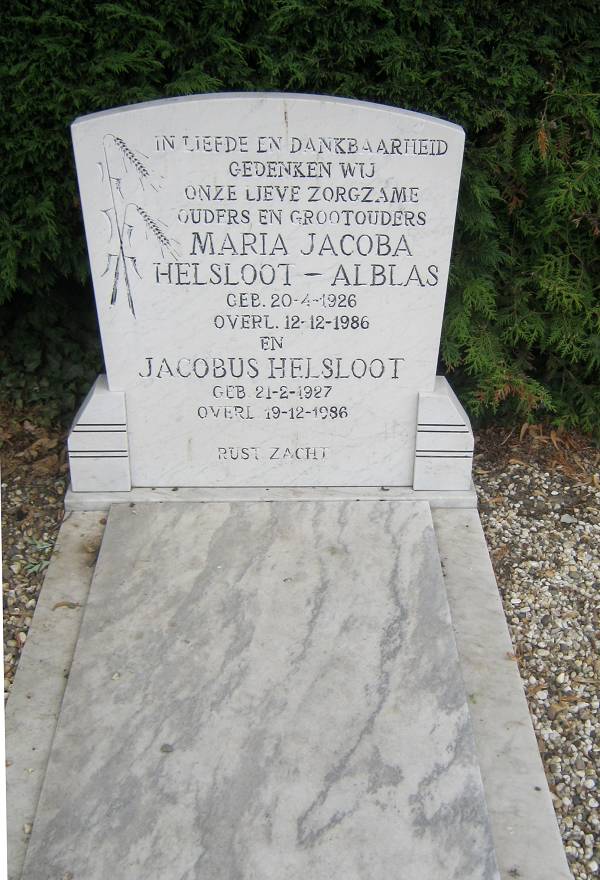 Jacobus Helsloot 1927 grafsteen