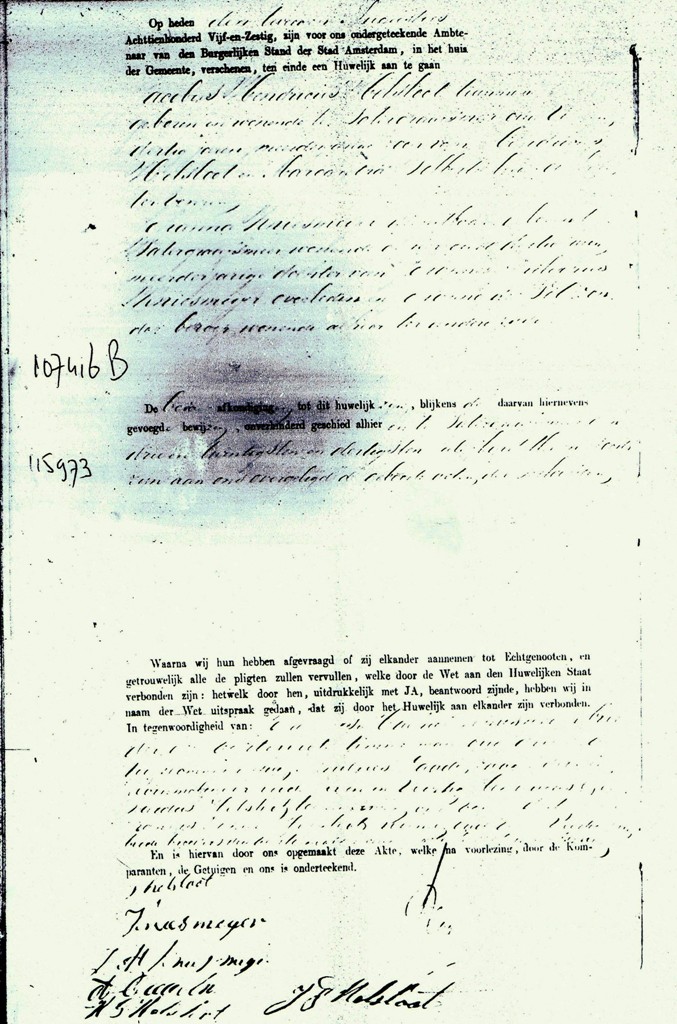 Jacobus Hendricus Helsloot 1830 huwelijksakte