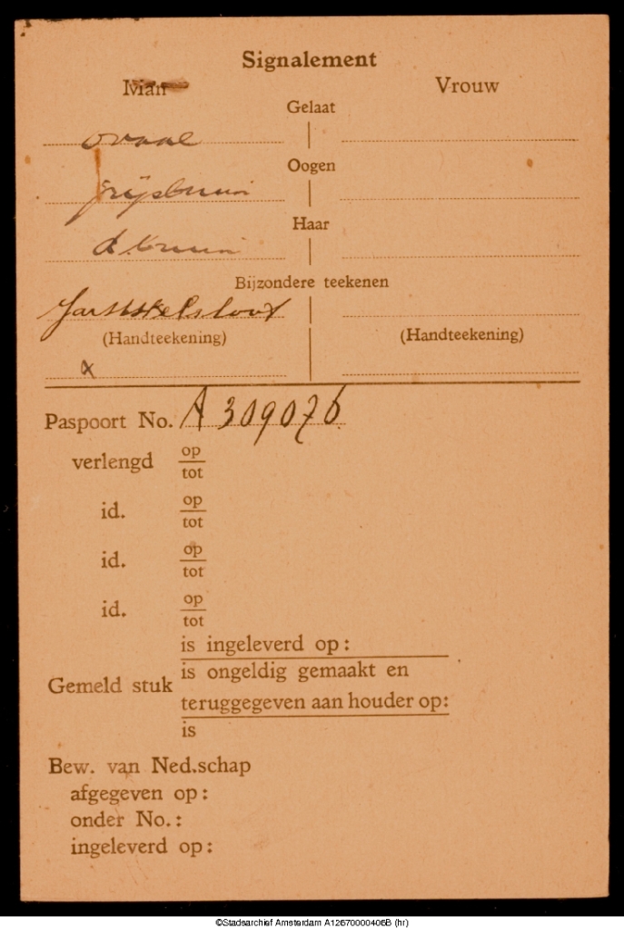 Jacobus Hendrikus Helsloot 1905 paspoort 1943 II