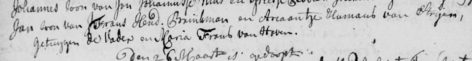 Jan Brinkman 1752 doopboek