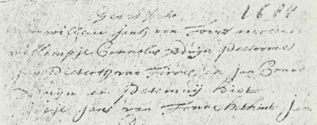 Jan Willems van der Torre 1684 doopboek