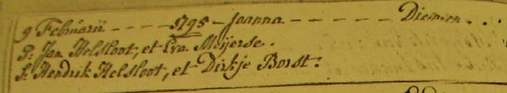 Janna Helsloot 1795 doopregister