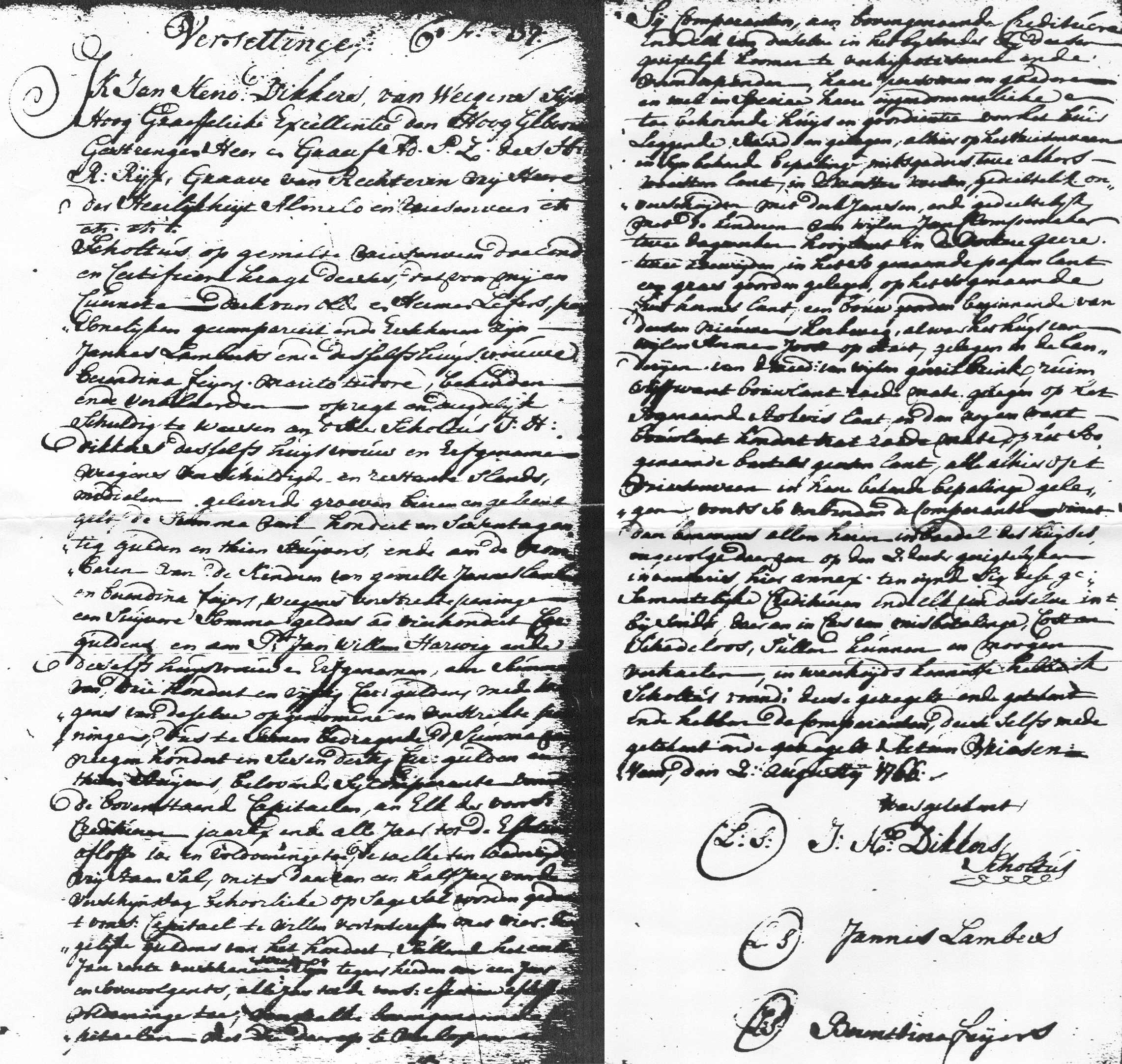 Jannes Lamberts Mulder schuldbekentenis 2 augustus 1766