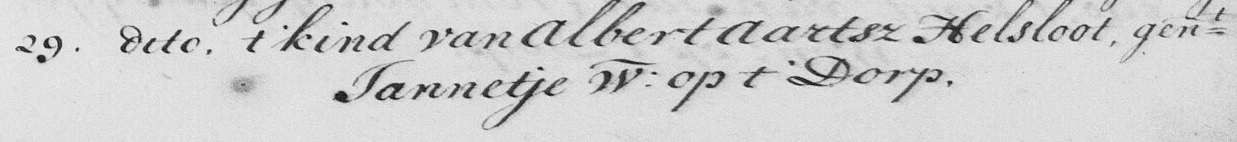 Jannetje Helsloot 1718 begraafboek