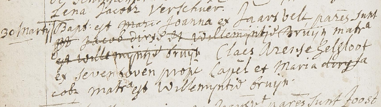 Joanna Helsloot 1718 doopboek