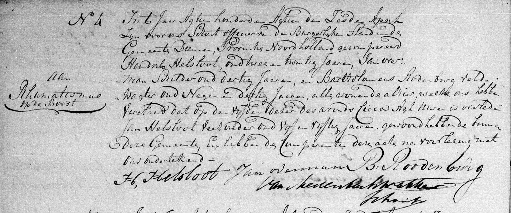 Joannes Helsloot 1763 overlijdensakte