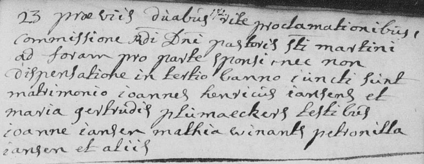 Joannes Henricus Jansen x Maria Gertudis Pluijmaeckers trouwboek