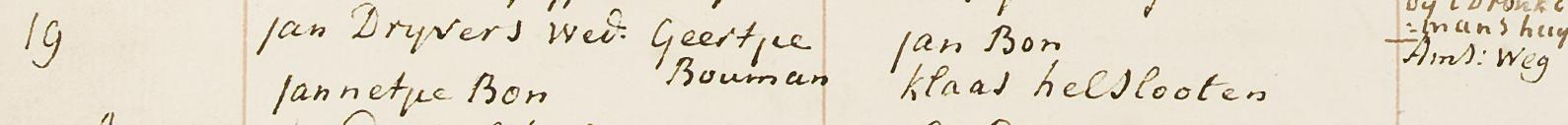 Johanna Bon 1773 x Jan Drijvers huwelijksregister