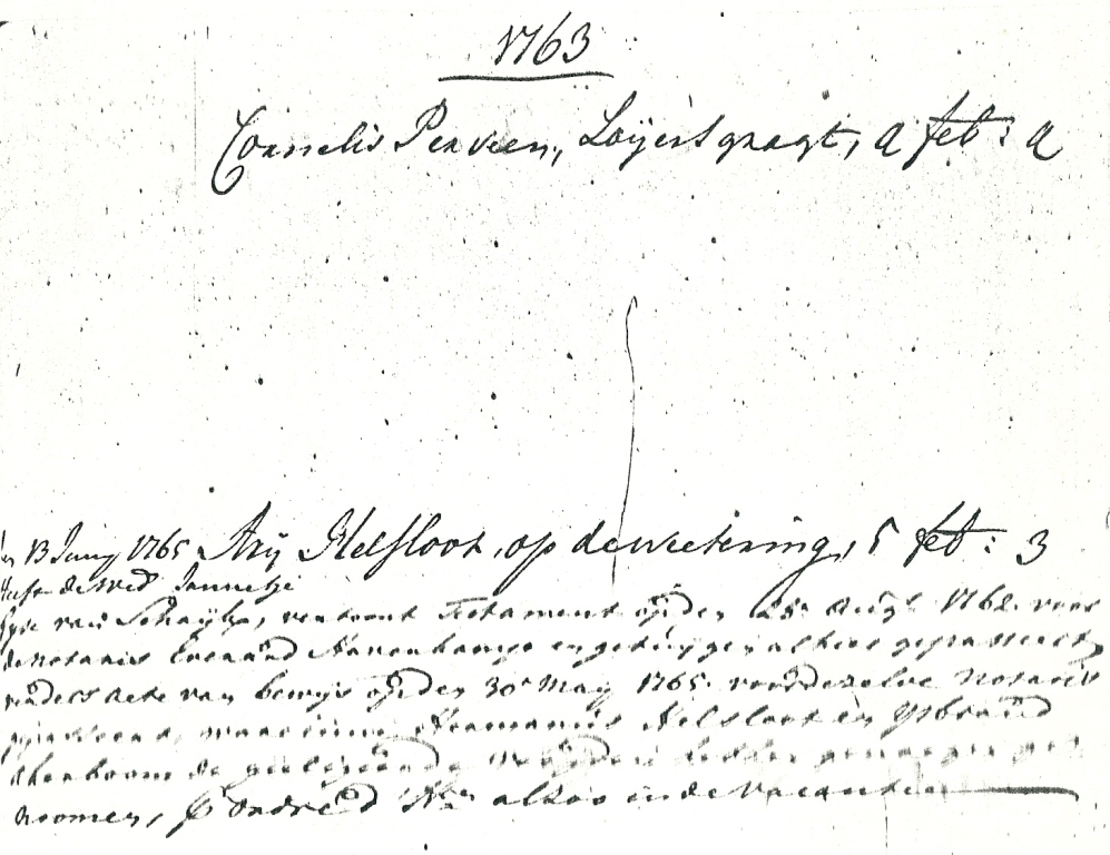 Johanna Gijse van Schaaijk akte 1765