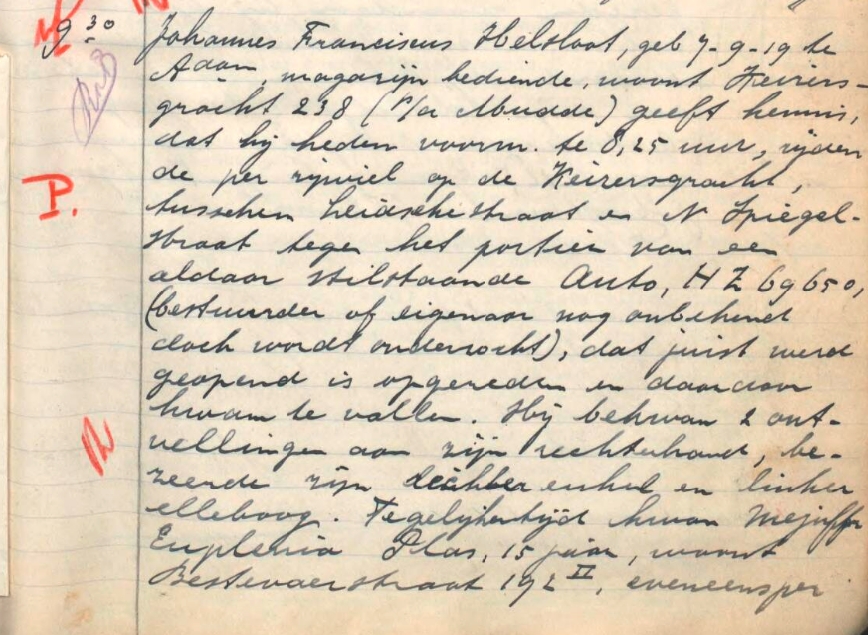 Johannes Franciscus Helsloot 1919 politierapport I