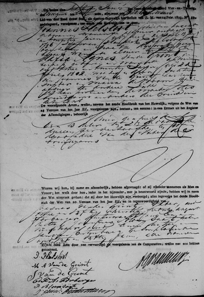 Johannes Helsloot 1796 huwelijksakte