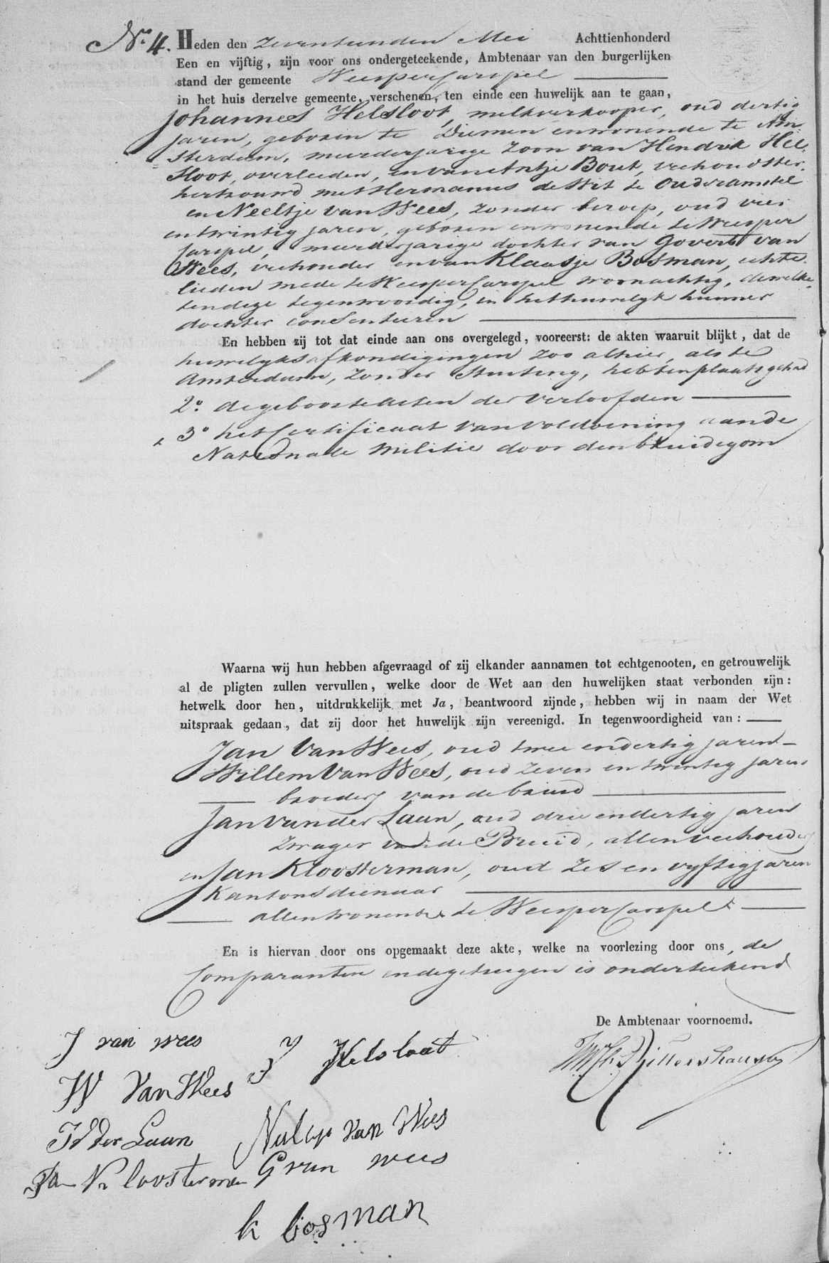 Johannes Helsloot 1820 huwelijksakte