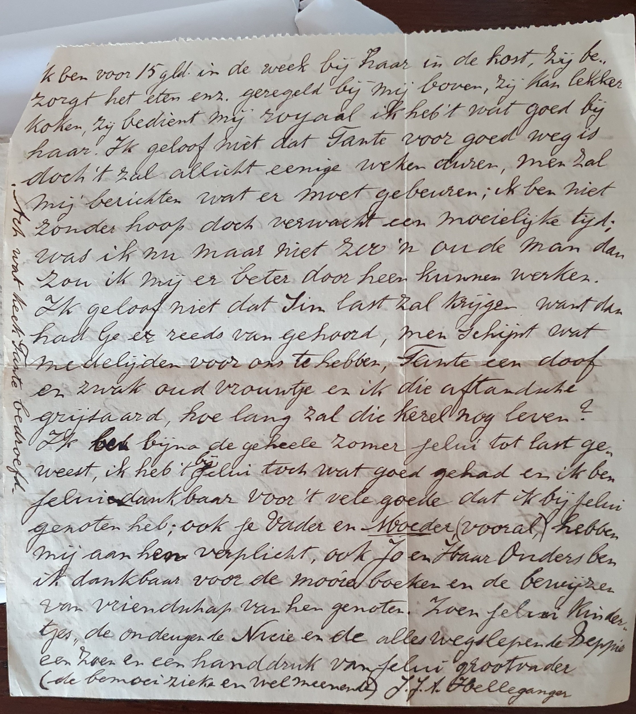Johannes Jacobus Antonius Helleganger 1856 brief over Celine Berkelouw ; 1 september 1943 II