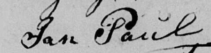 Johannes Paulusz Paul handtekening