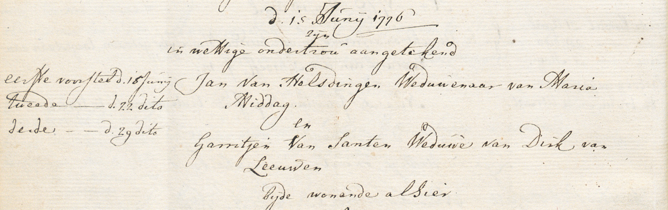 Johannes van Helsdingen x Garritjen van Santen ondertrouwboek