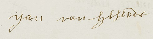Johannis Cornelisz Helsloot 1698 handtekening