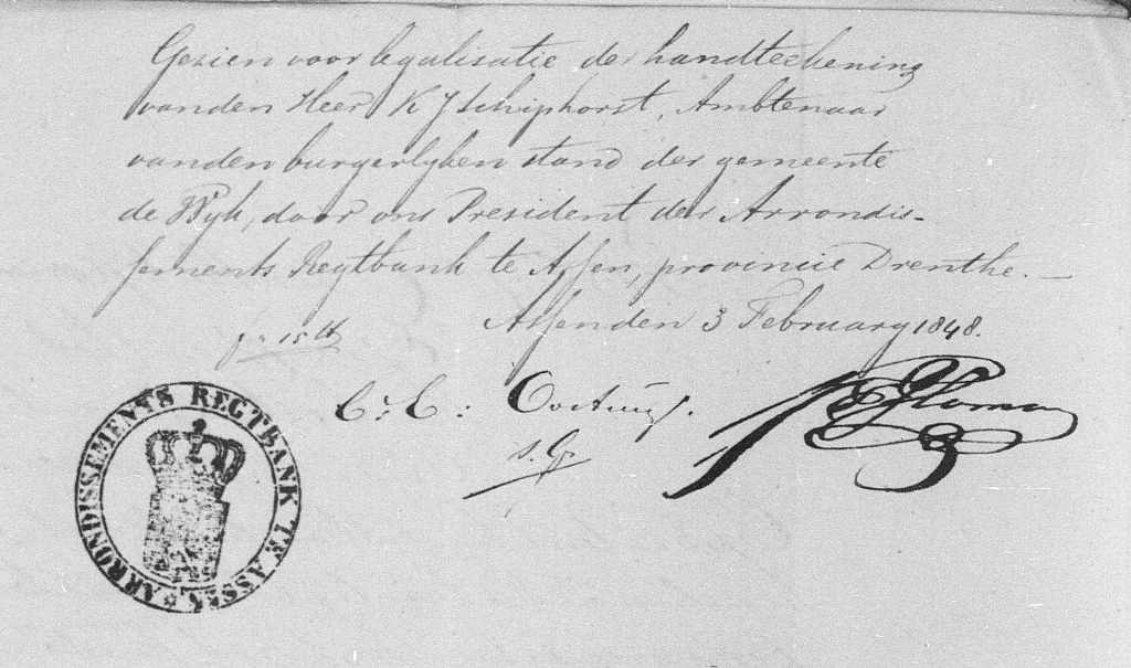 Kornelius Hermanus Helsloot 1826 erkenningsakte II