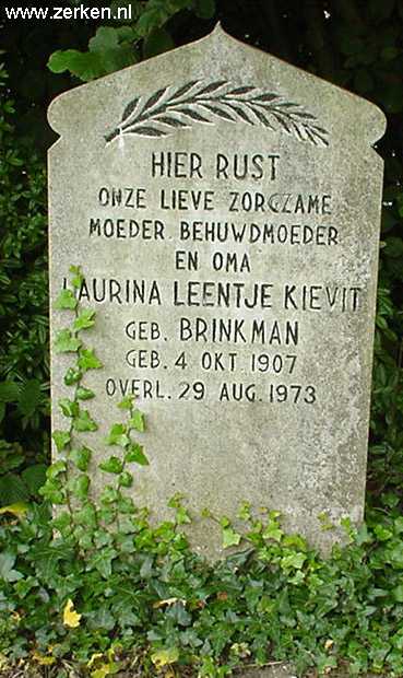Laurina Leentje Brinkman grafsteen
