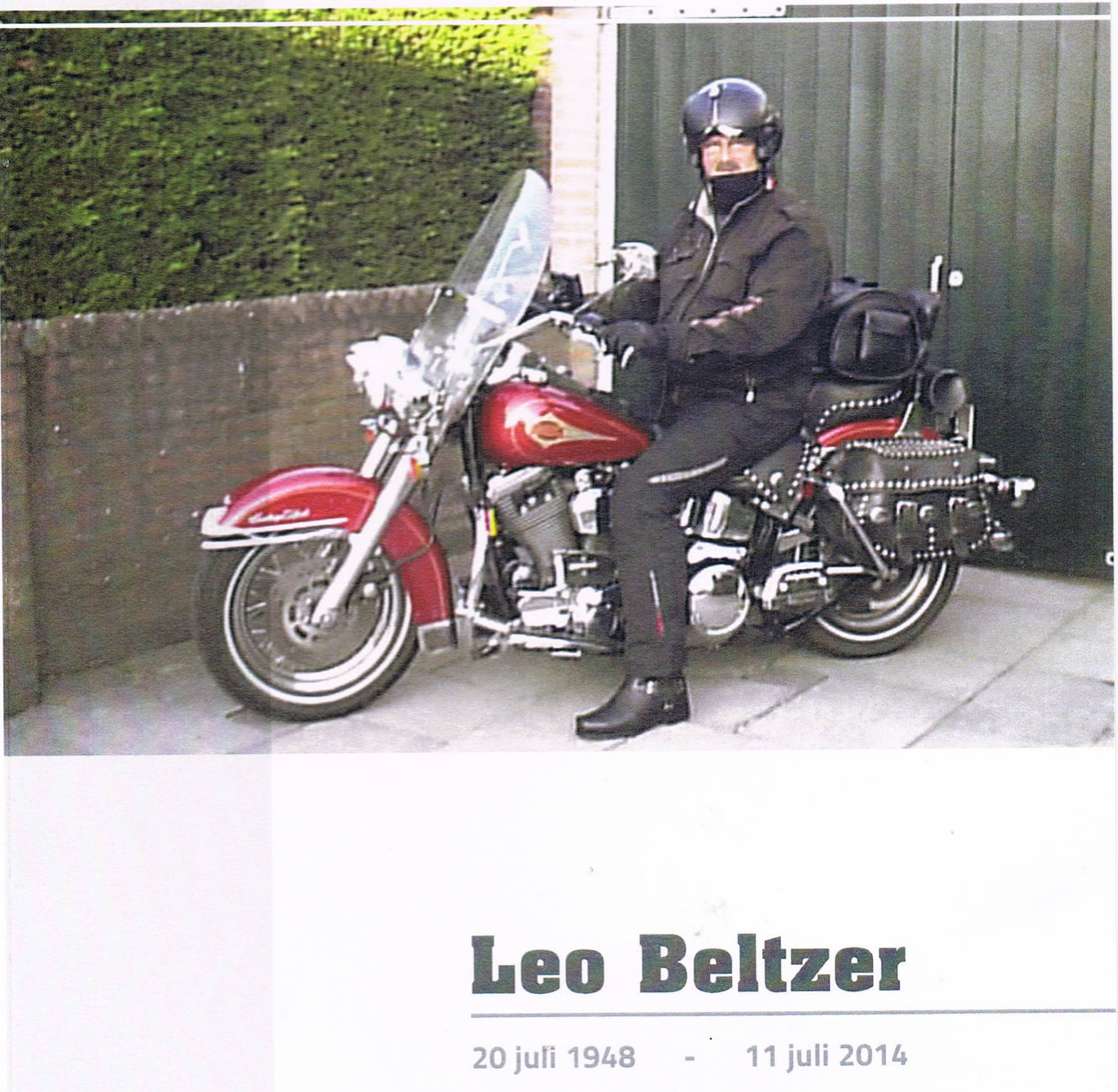 Leonardus Arnoldus Johannes Beltzer rouwkaart I
