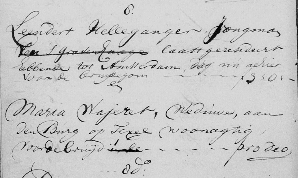 Leonardus Helleganger 1750 x Magdalena Waejert impostboek