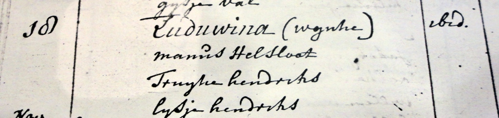 Luduwina Helsloot 1747 doopboek