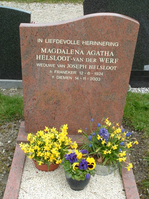 Magdalena Agatha van der Werf grafsteen