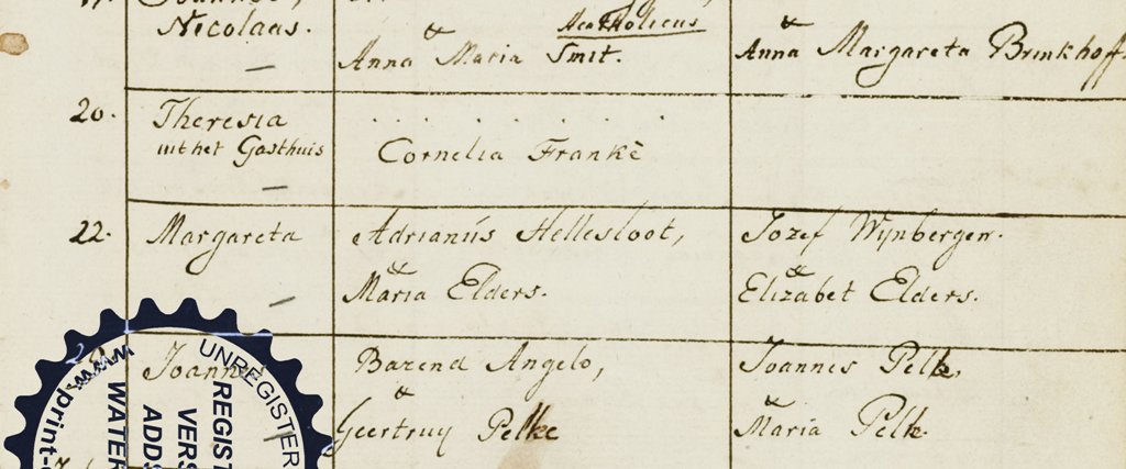 Margareta Helsloot 1793 doopakte