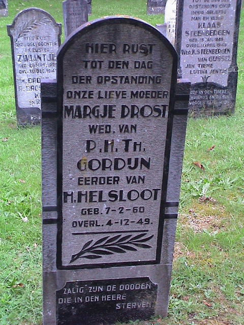 Margje Drost grafsteen