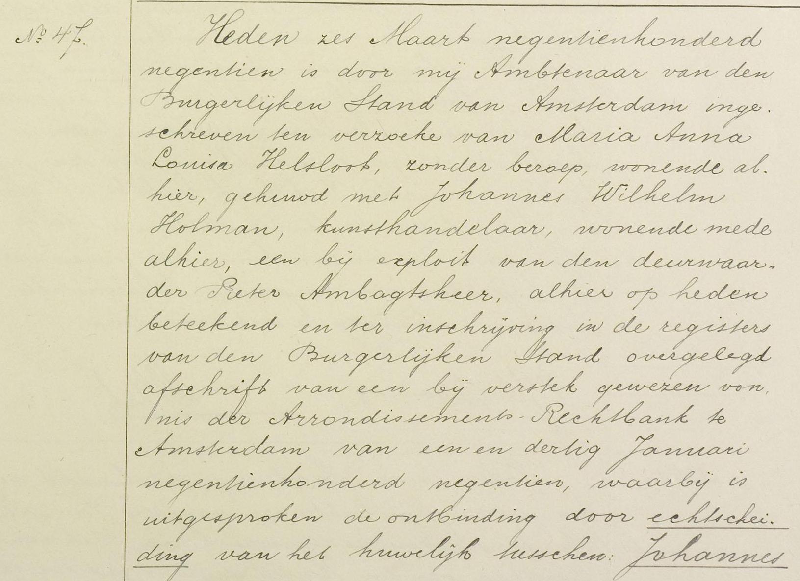 Maria Anna Louisa Helsloot 1859 scheidingsakte I