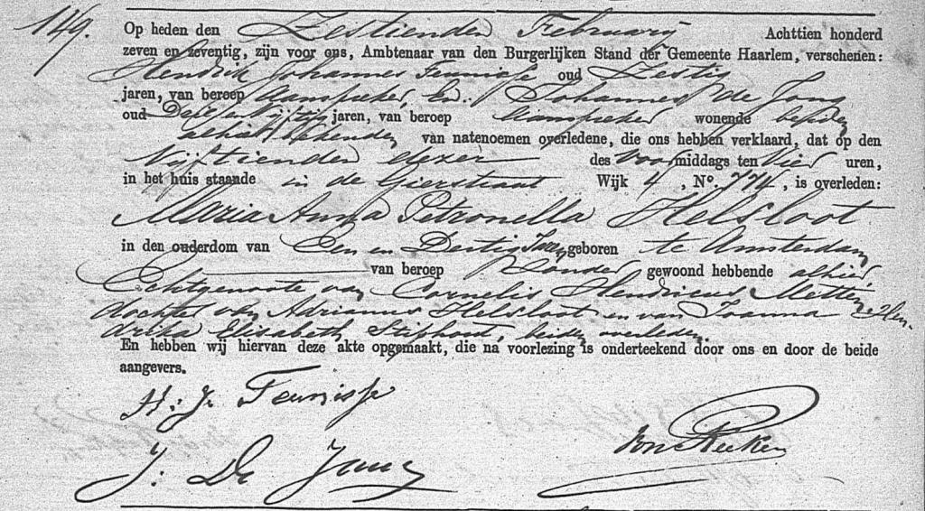 Maria Anna Petronella Helsloot 1845 overlijdensakte
