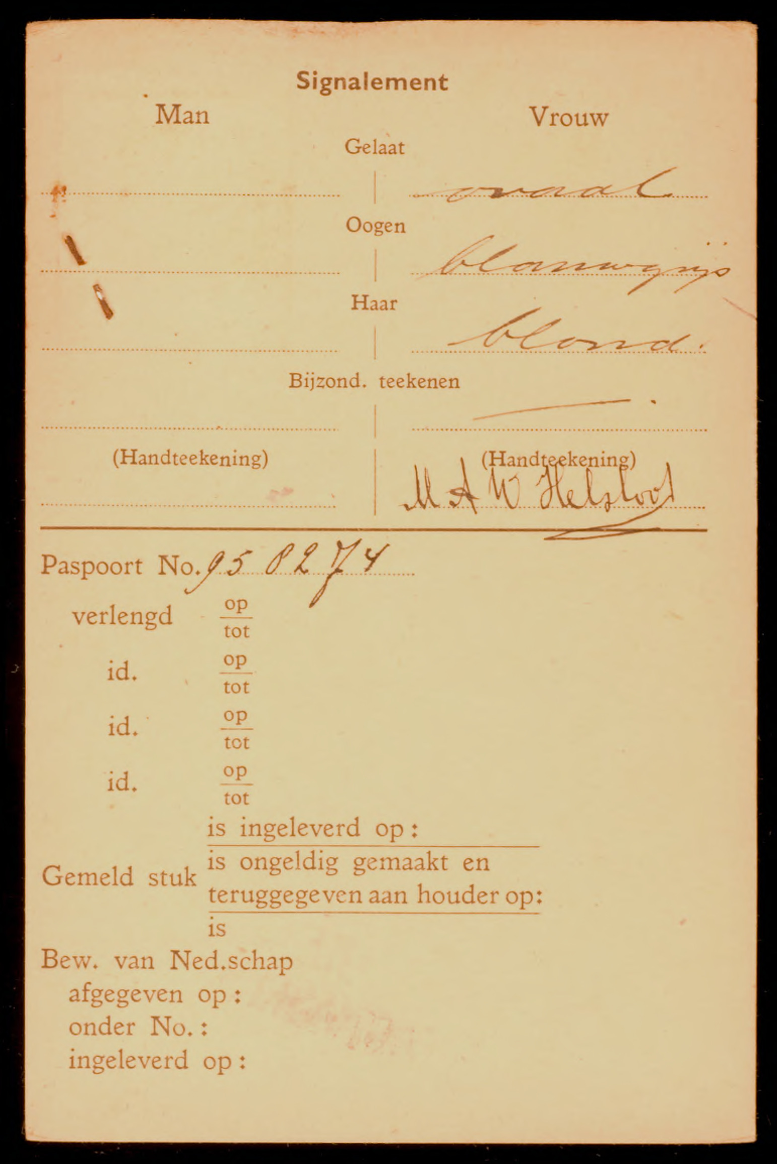 Maria Anna Wilhelmina Helsloot 1921 paspoort II
