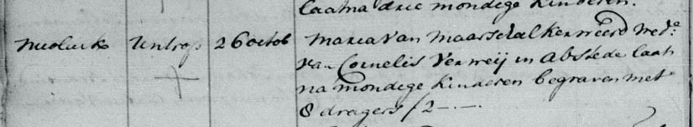 Maria Arie Goijers van Maarschalkerweert register van overledenen Momboirkamer