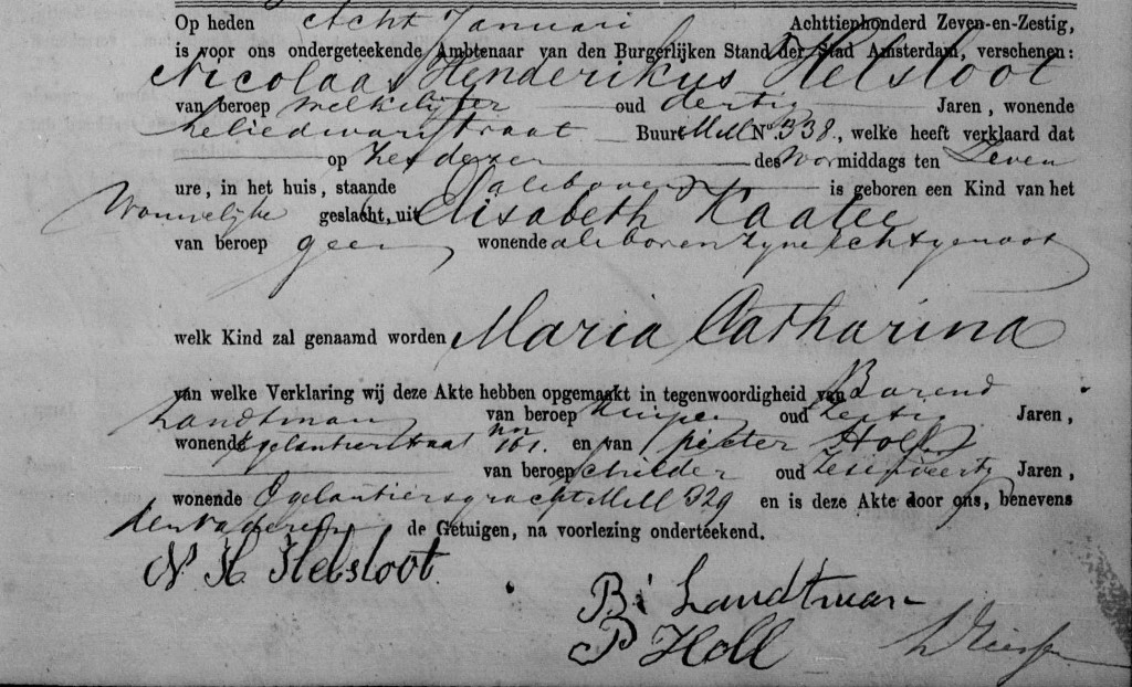 Maria Catharina Helsloot 1867 geboorteakte