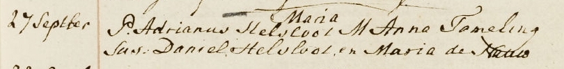 Maria Helsloot 1787 doopboek